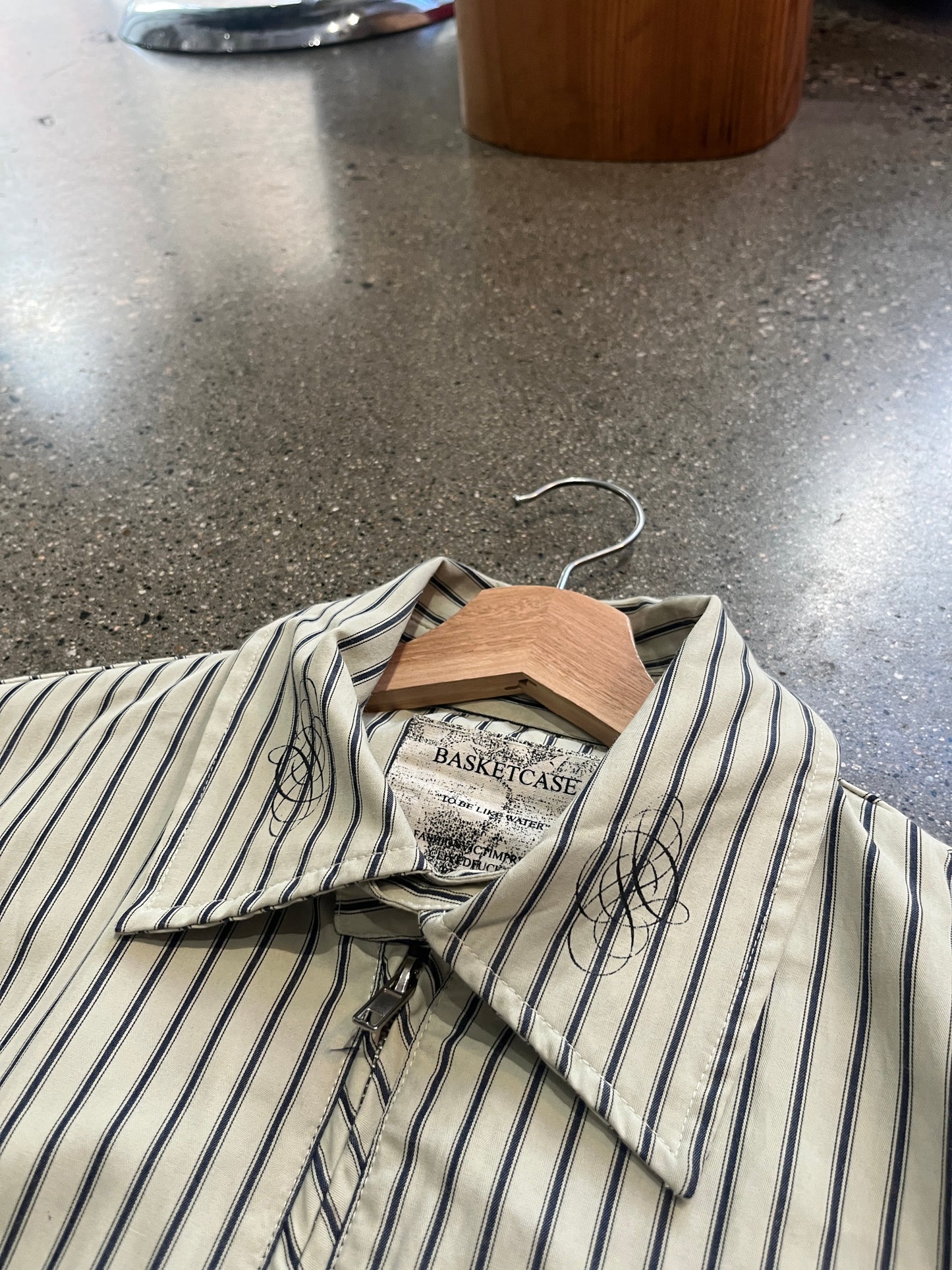 (M) Basketcase Gallery Striped Cropped Jacket