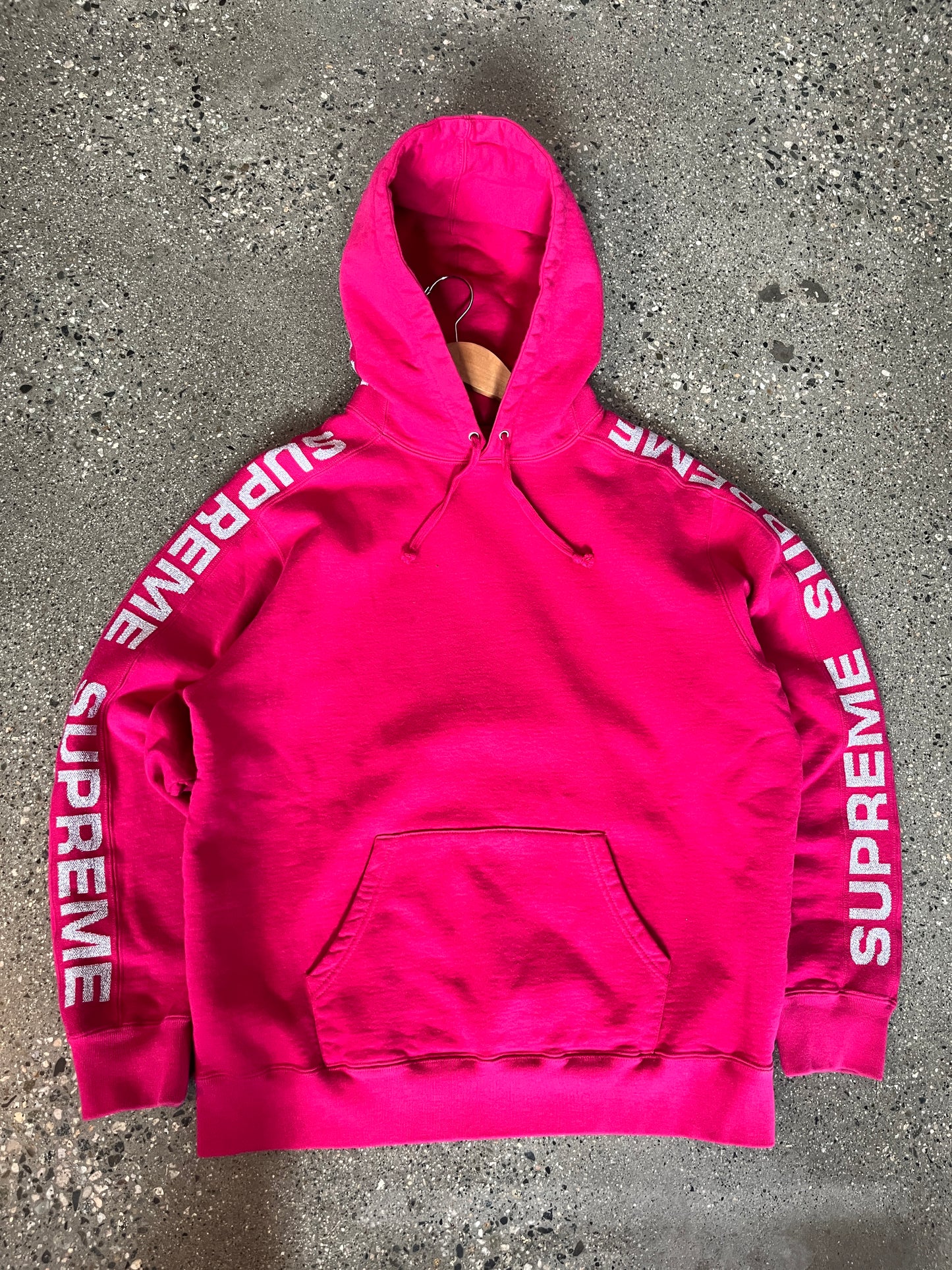 (M) Supreme Metallic Rib Hooded Sweatshirt