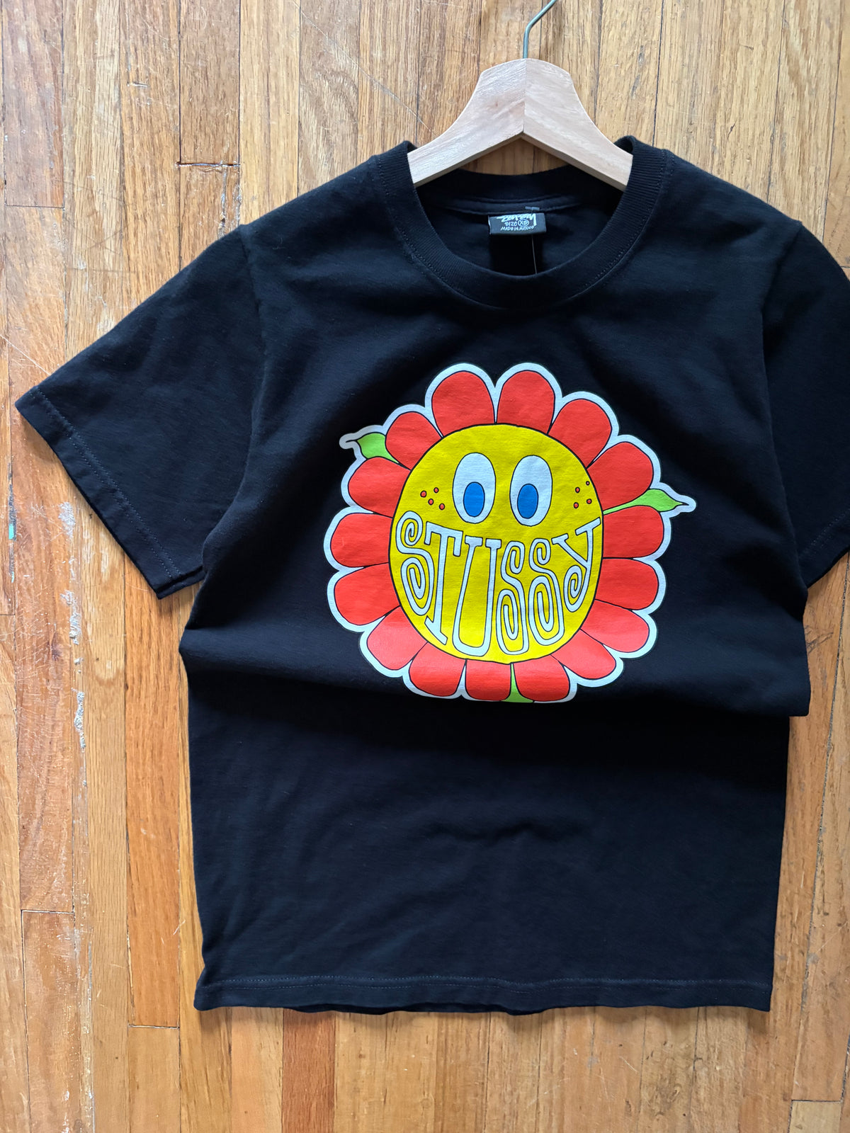 Stussy Black Flower Tee