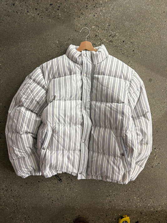 (L) Stussy Pinstripe Down Puffer Jacket