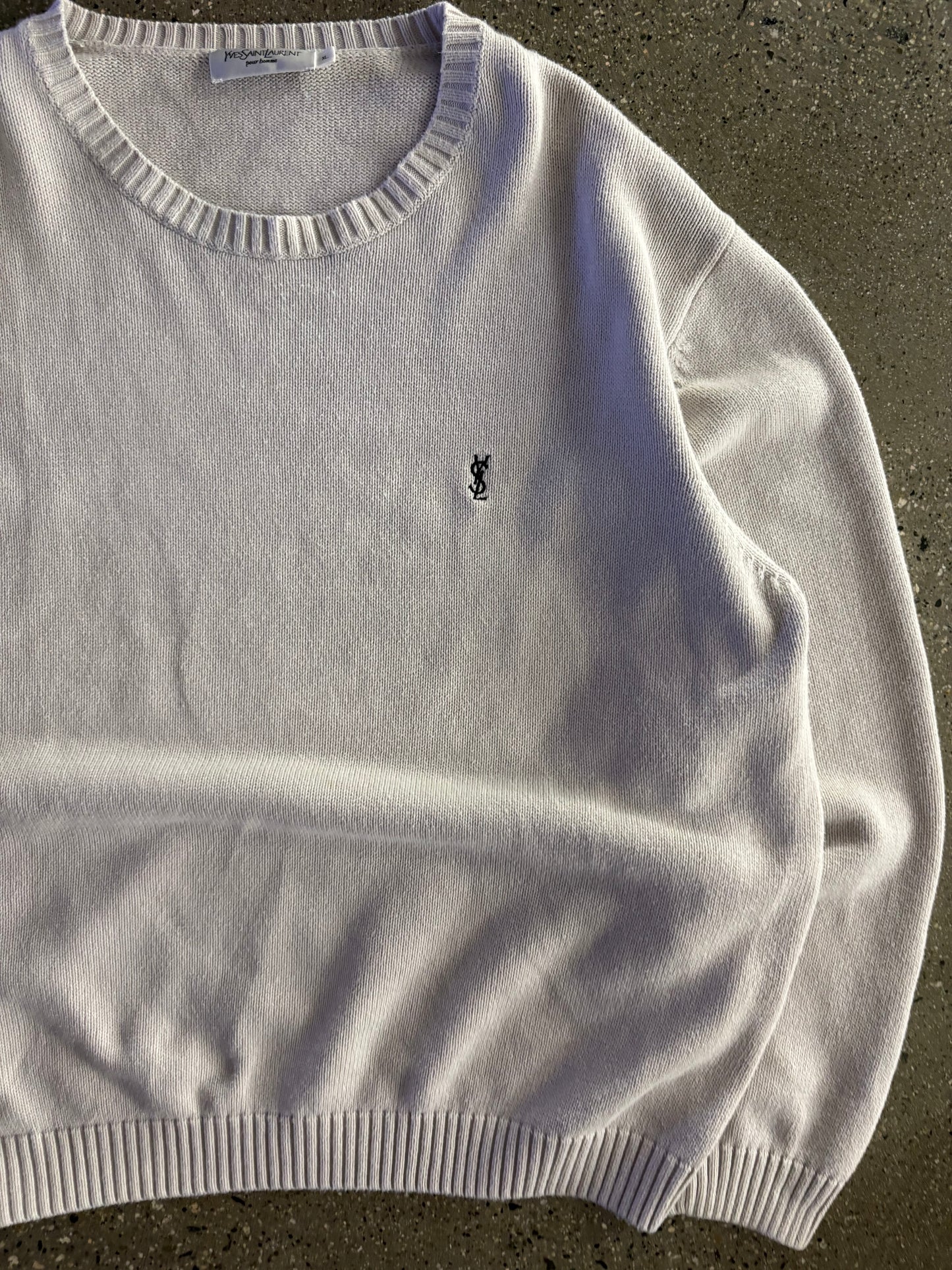 (L/XL) 1990s YSL Logo Knit