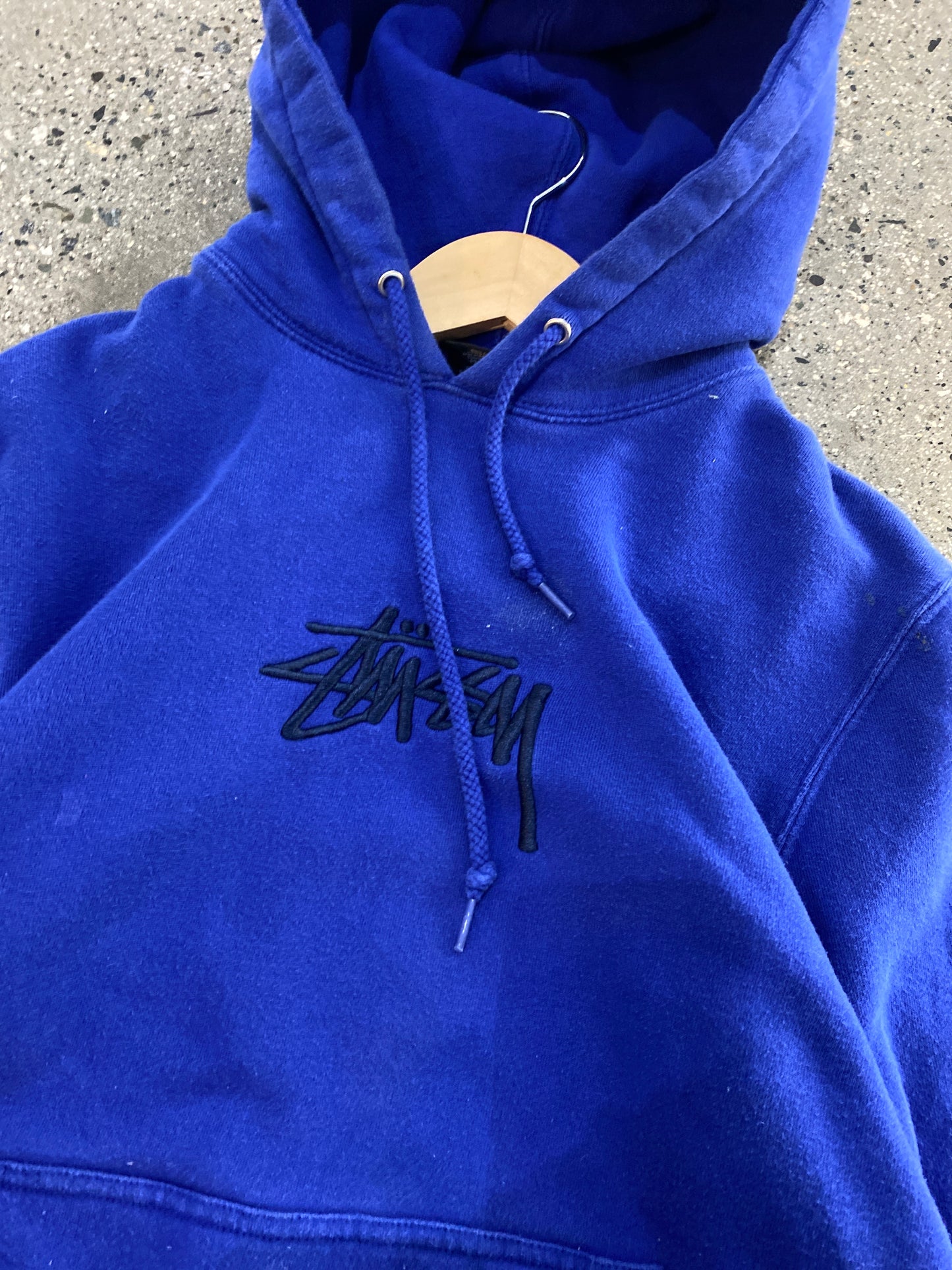 (S) Stussy Royal Blue Embroidery Hoodie