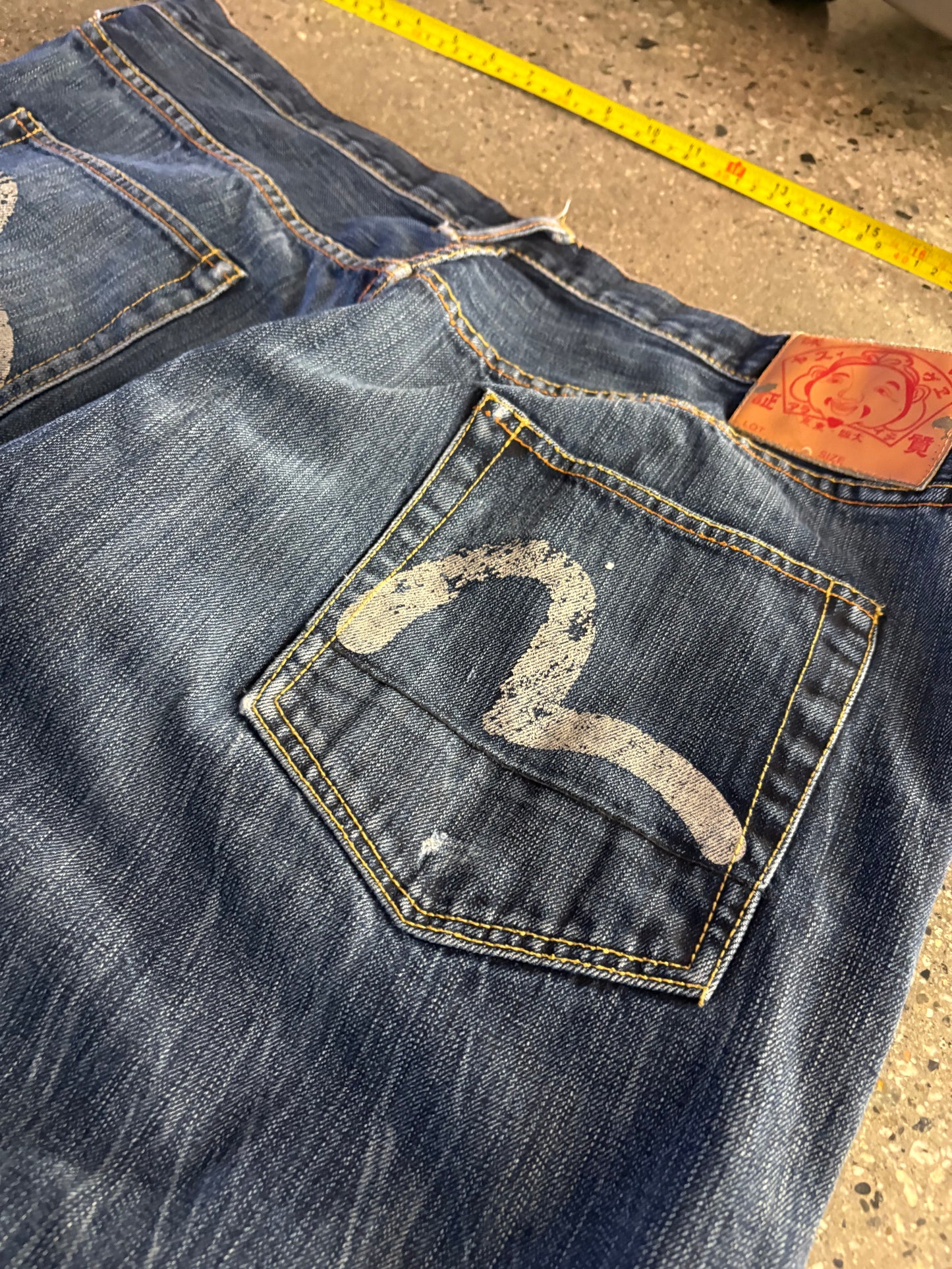 (34” x 32”) Evisu Baggy Vintage Faded Denim
