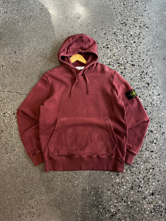 (M) Stone Island Burgundy Hoodie