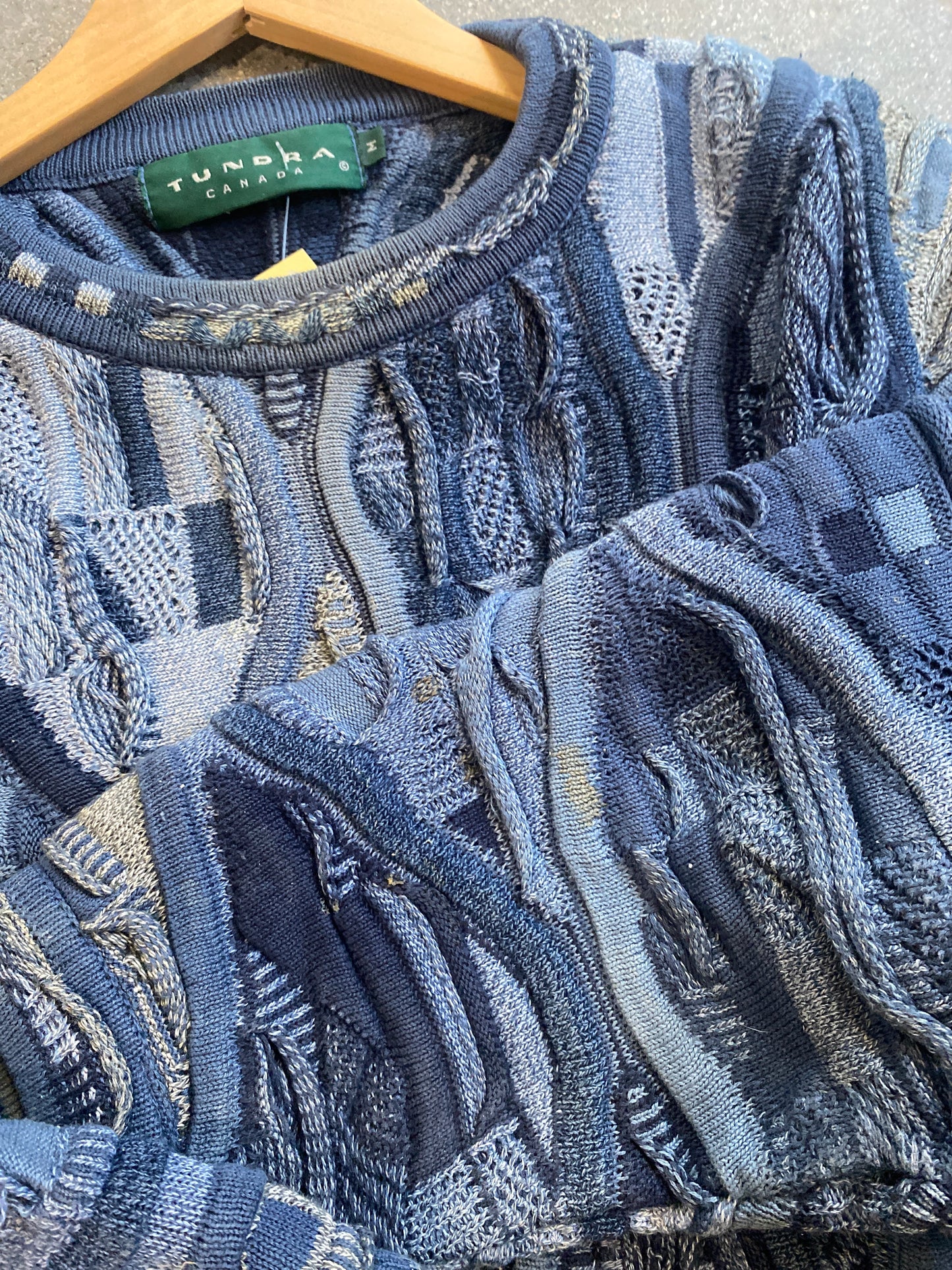 (M) Tundra Thick Deep Blue Coogi Style 3D Knit