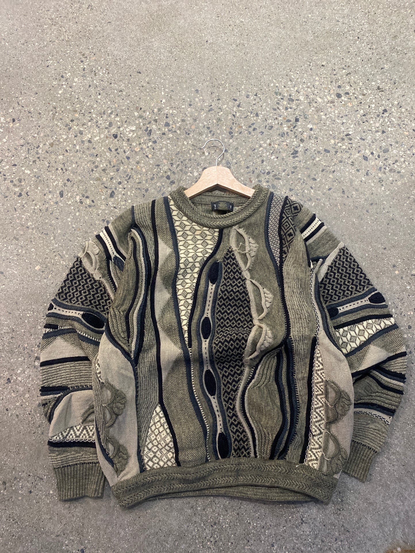 (M) Tosani Grey 3D Coogi Style Knit