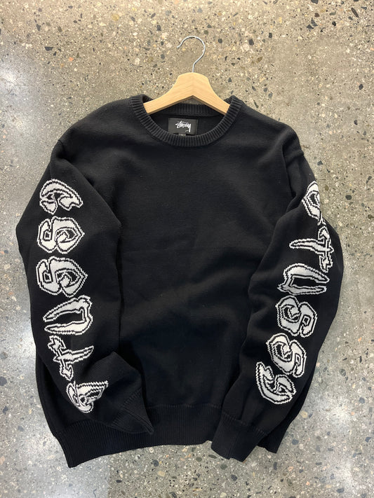 (L) Stussy Knit Script Sweater