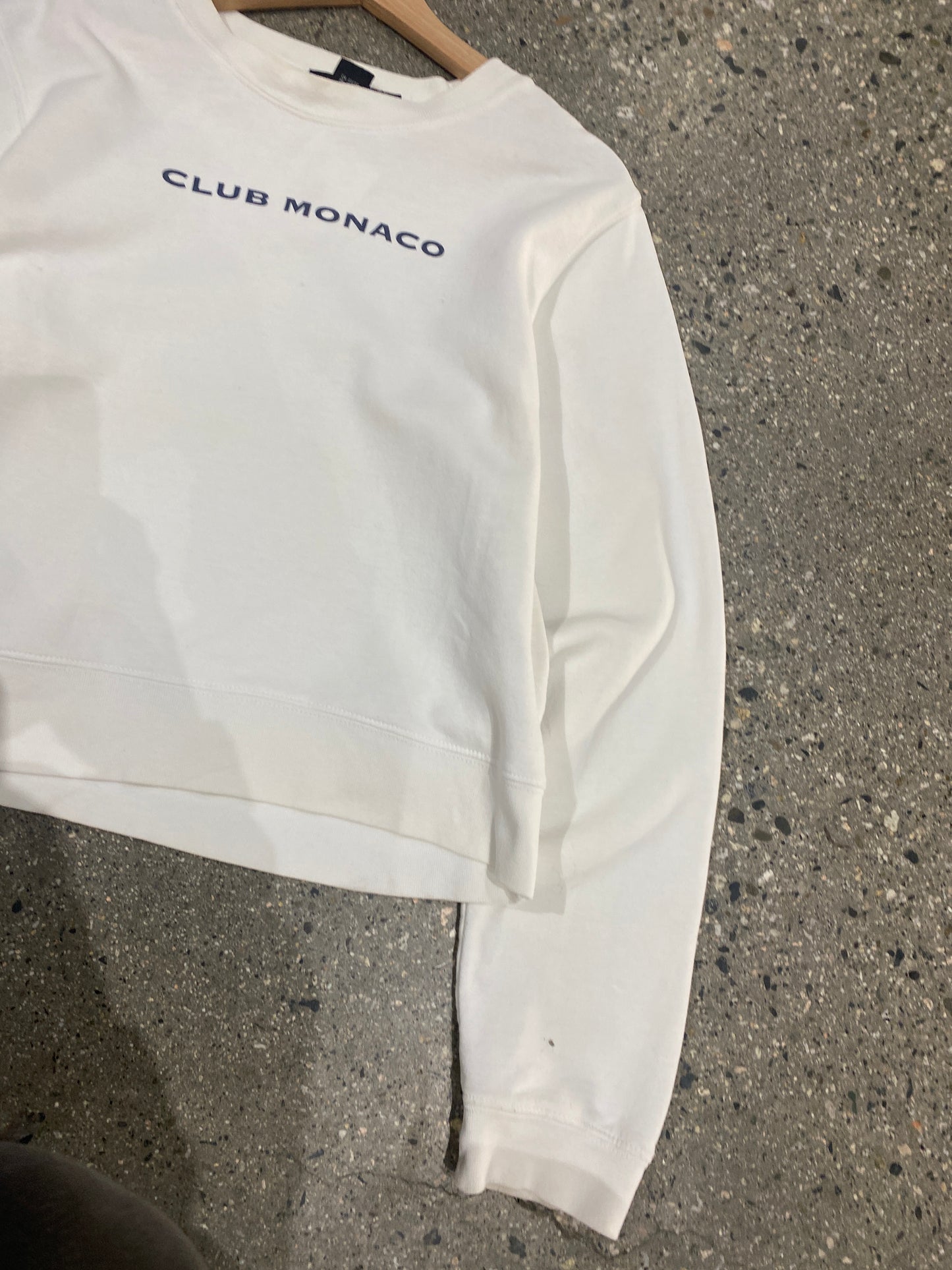 (Womens L) 90s Cropped Club Monaco Crewneck