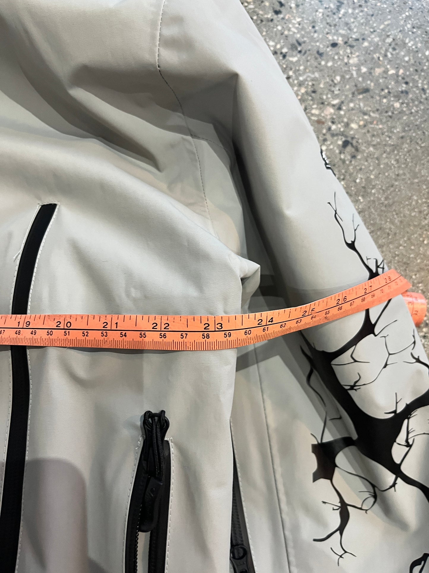 (Mens L) BNWT BSRABBIT Dual Zip Seam Sealing Hooded Jacket Ink Splatter Gray ( Retails for $405)