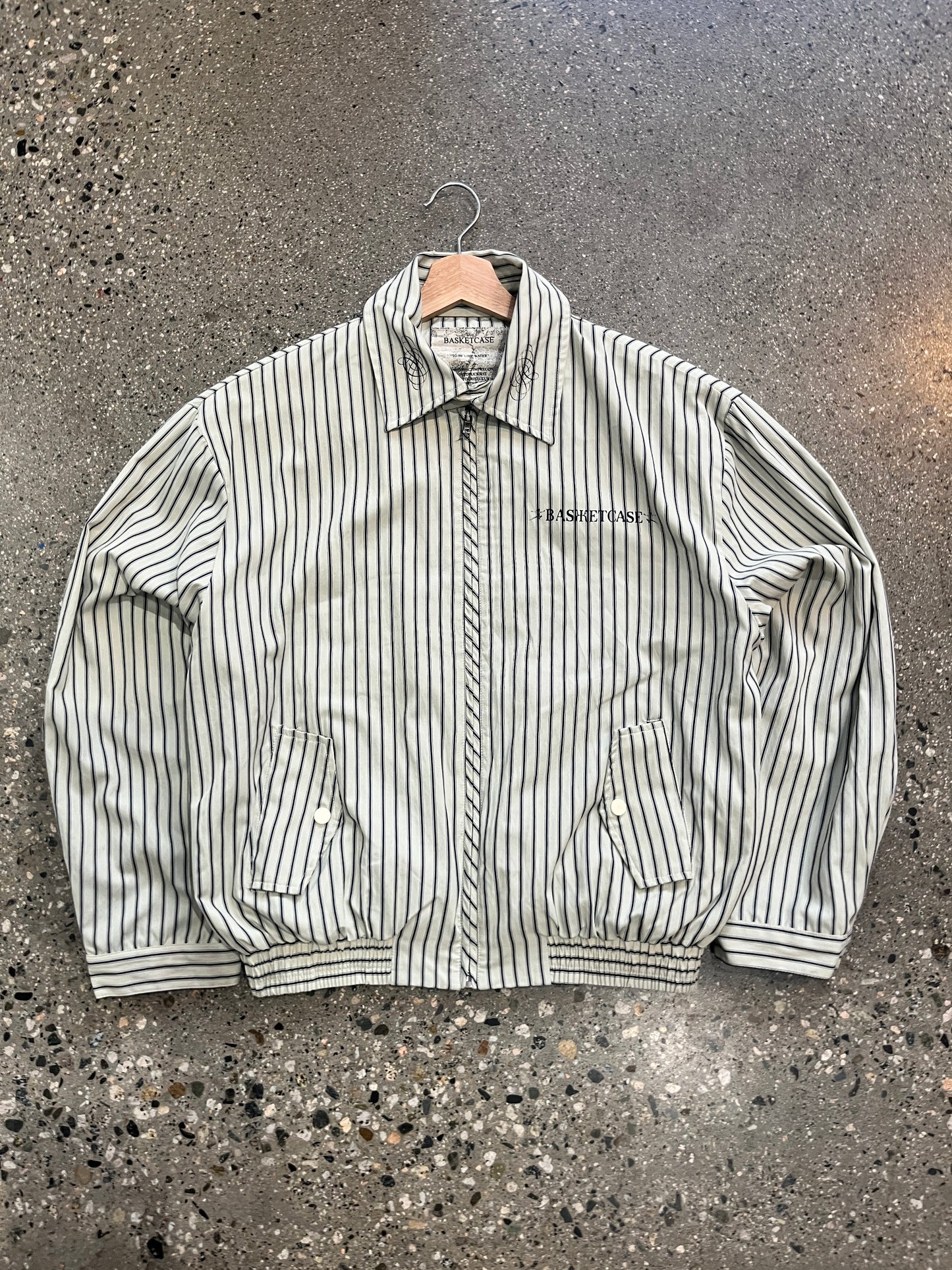 (M) Basketcase Gallery Striped Cropped Jacket