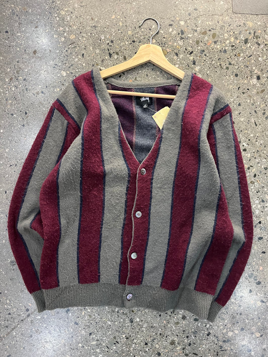 (M) Stussy Striped Cardigan