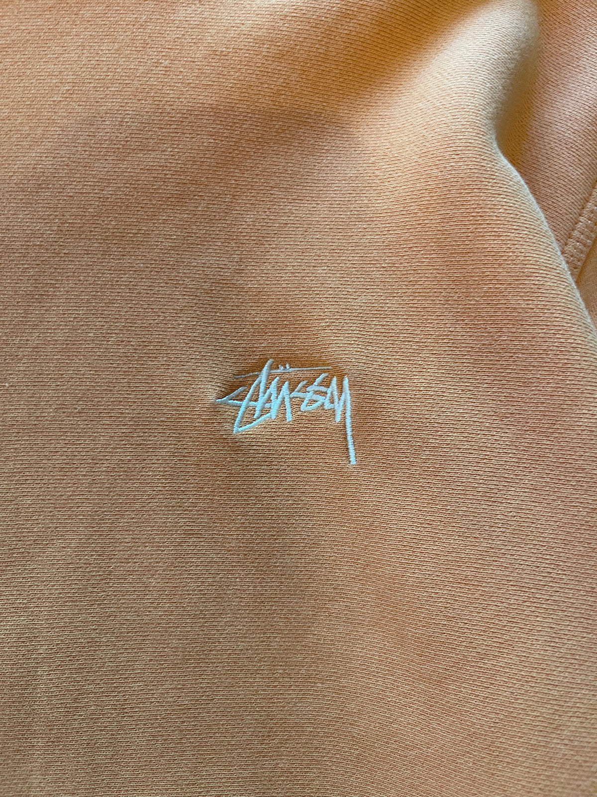 Peach Stussy Small Script Crewneck