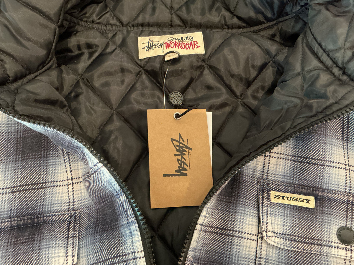 (L) BNWT Stussy Zip Hooded Plaid Shirt ( Retails for $235)