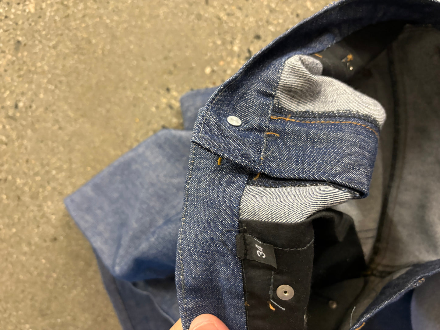 34” Adom USA Raw Dark Denim Carpenter Jeans