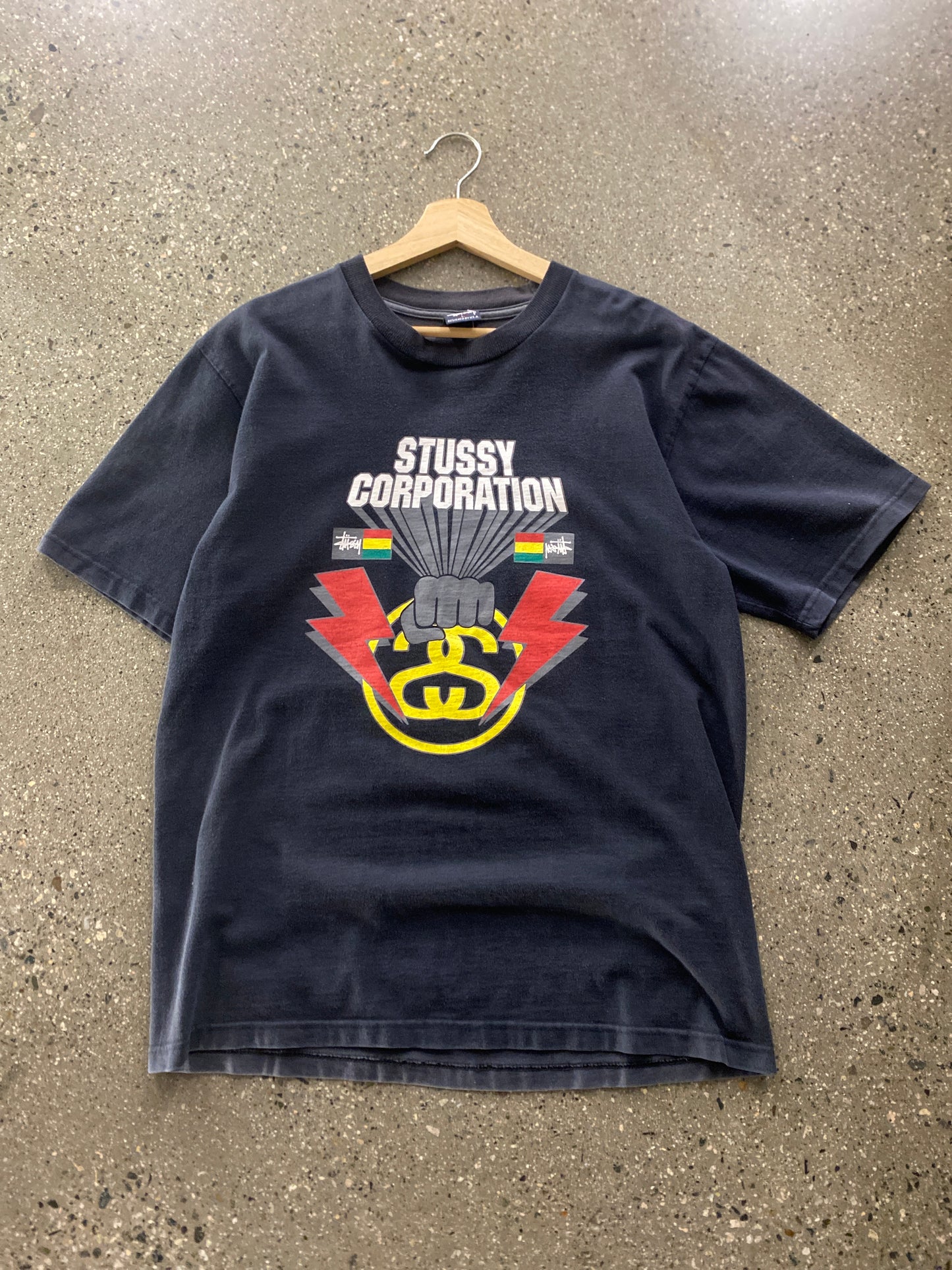 (L) (theerzy.co)  1990s Stussy Black Tee