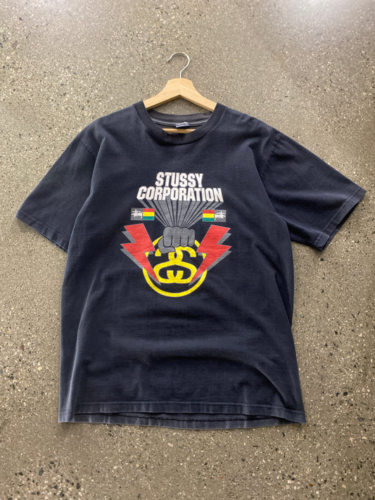 (L) (theerzy.co)  1990s Stussy Black Tee