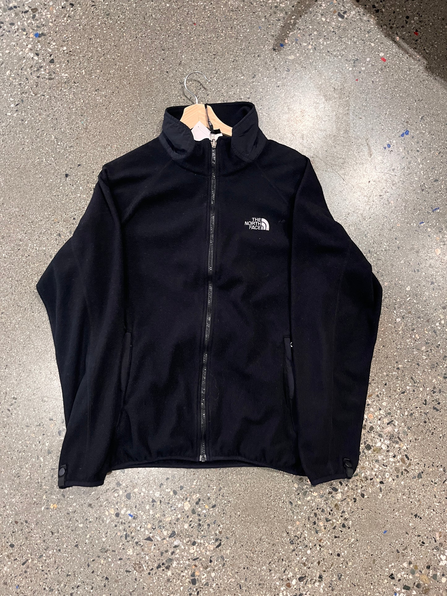 (L) black tnf fleece zip