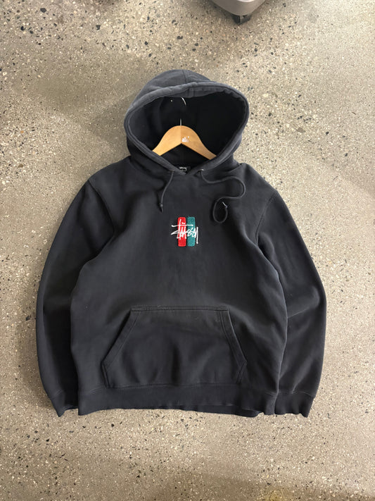 (M) Stussy Patch Hoodie Black