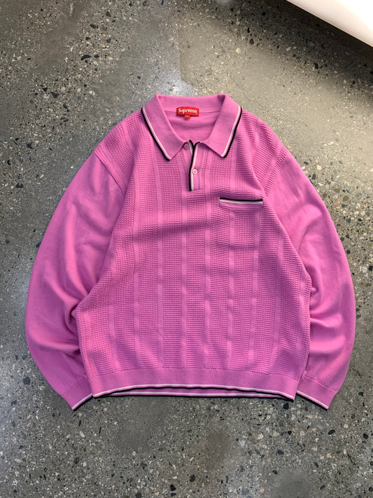 (L) Supreme Pink Knitted Polo