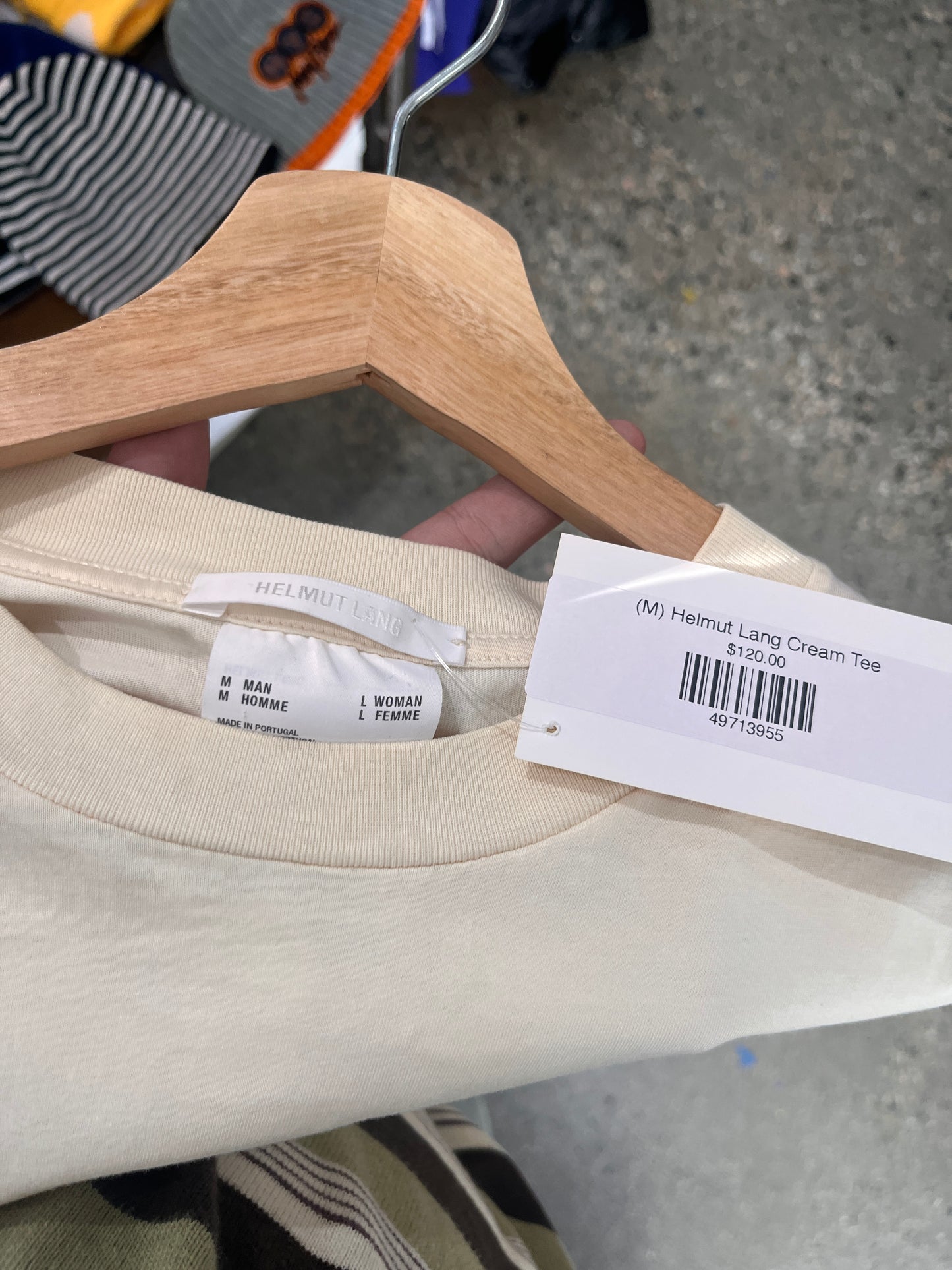 (M) Helmut Lang Cream Tee
