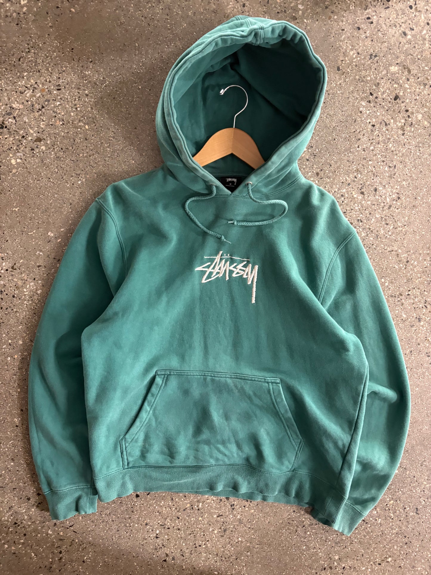 Stussy Hunter Green Stitch Script Hoodie