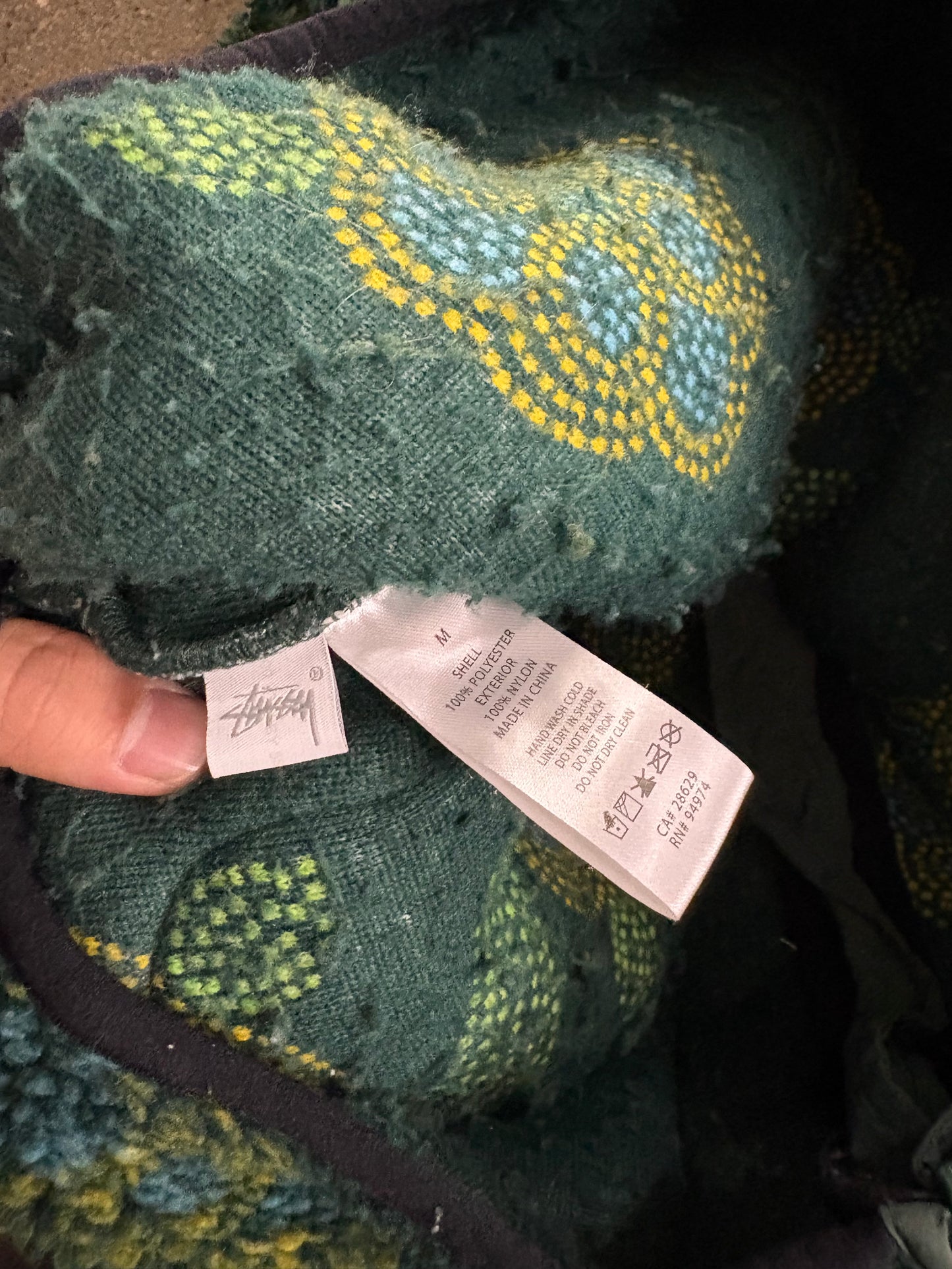 (M) Stussy Green Fleece