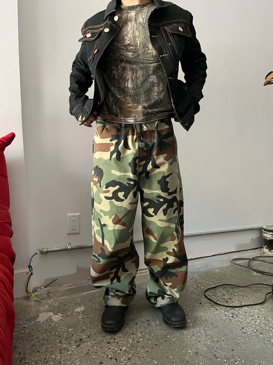 (L) Stussy Baggy Camo Ripstop Pants