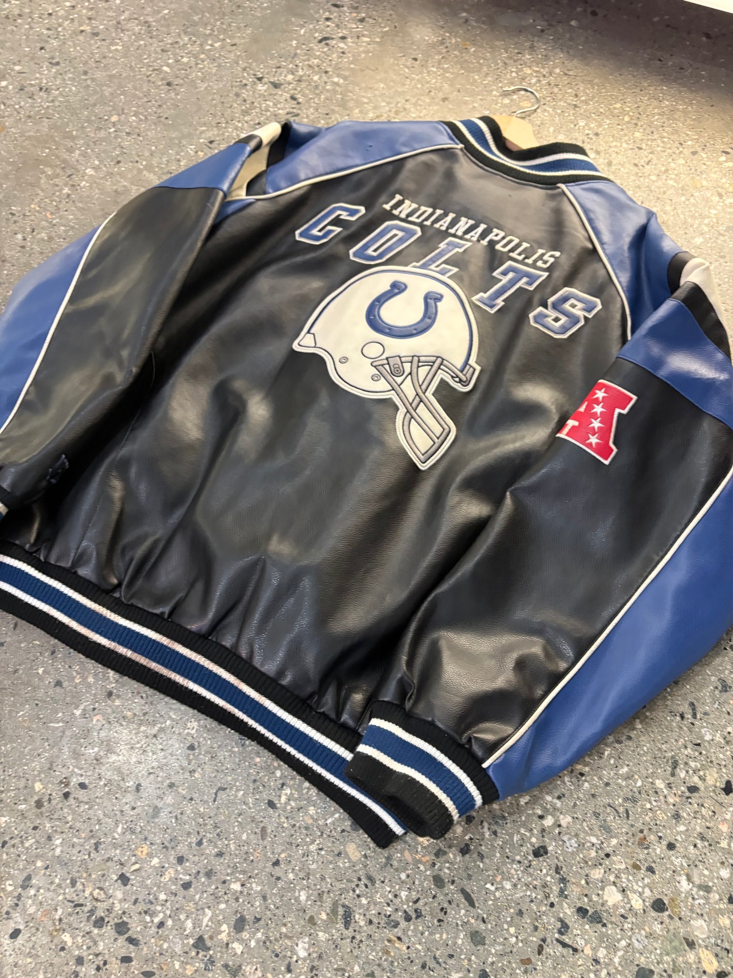 (2XL) Colts NFL Leather Jacket
