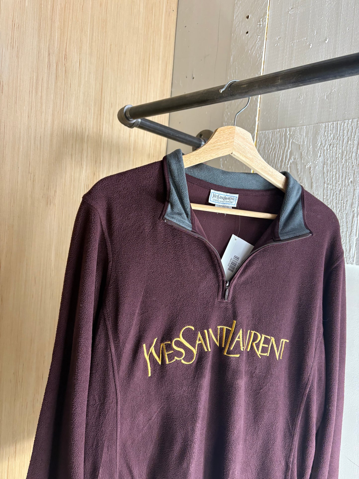 (S/M) 90s YSL fleece Q zip