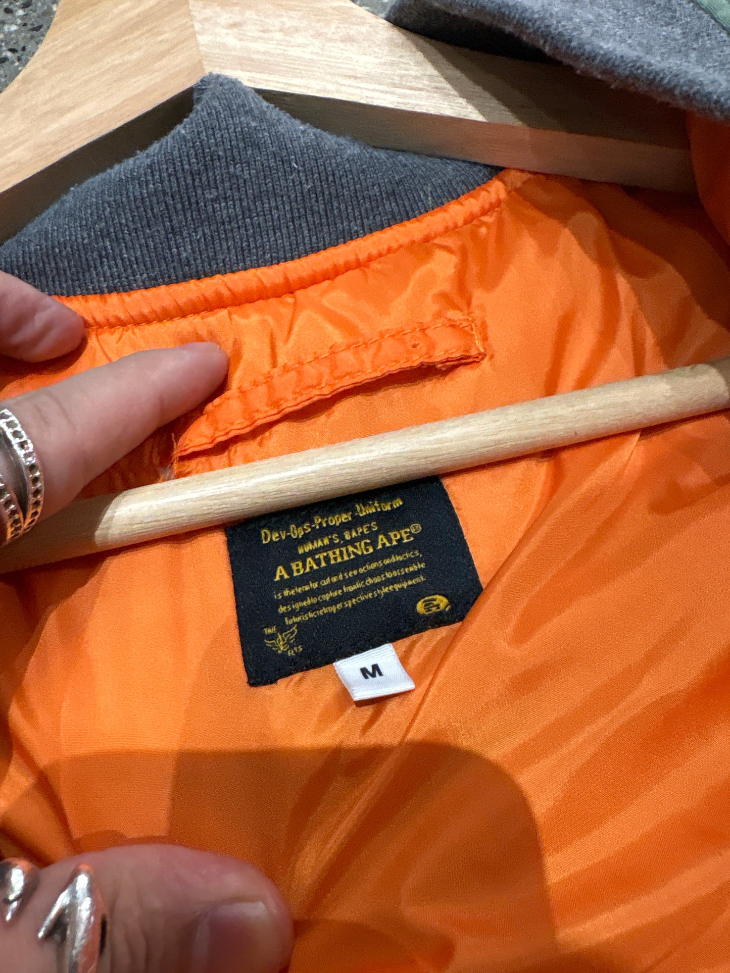 (S) Bape MA-1 Olive Bomber Jacket