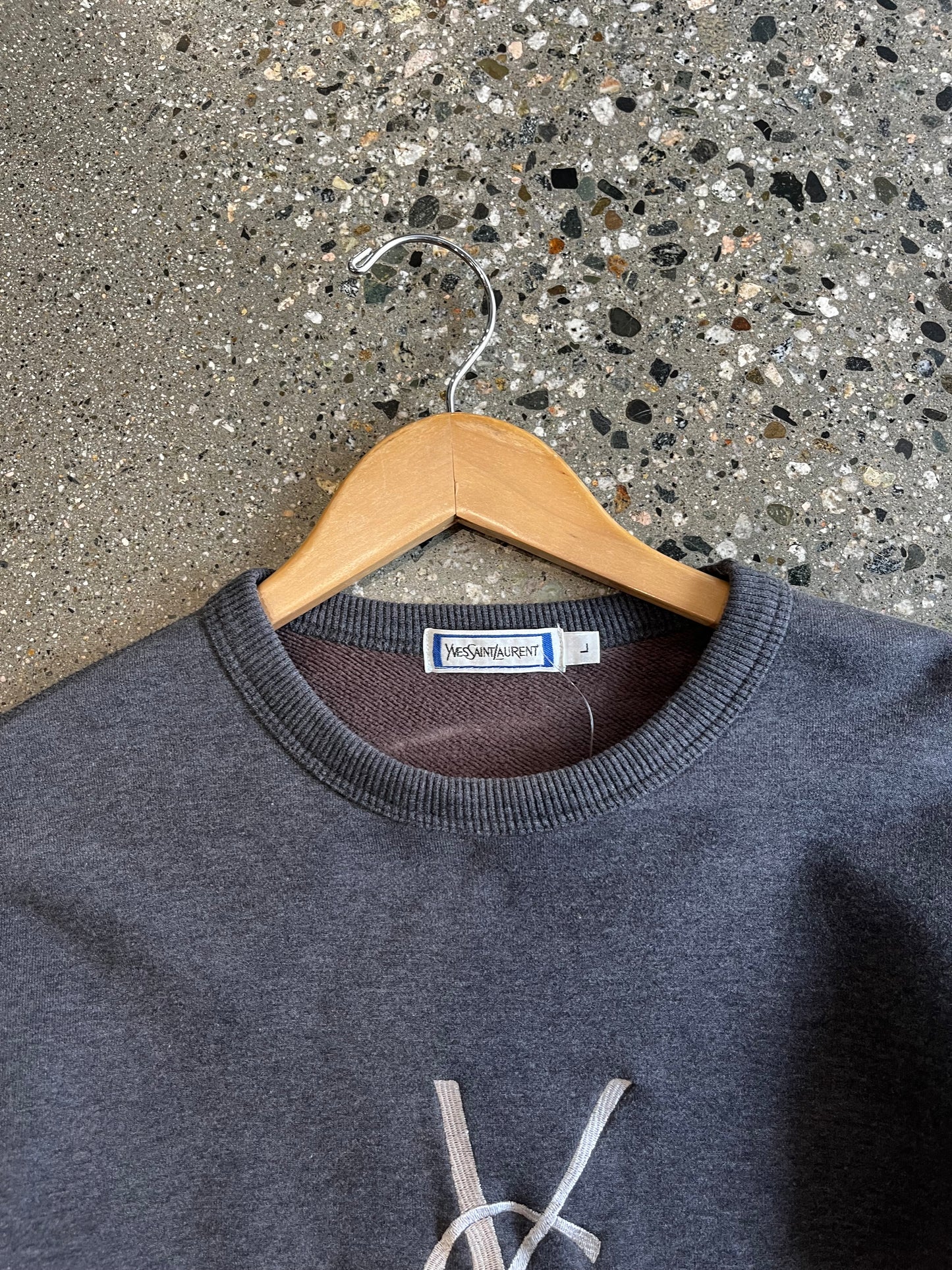 (Large) grey ysl thick crewneck