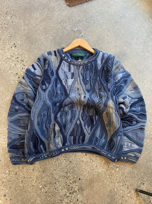 (M) Tundra Thick Deep Blue Coogi Style 3D Knit