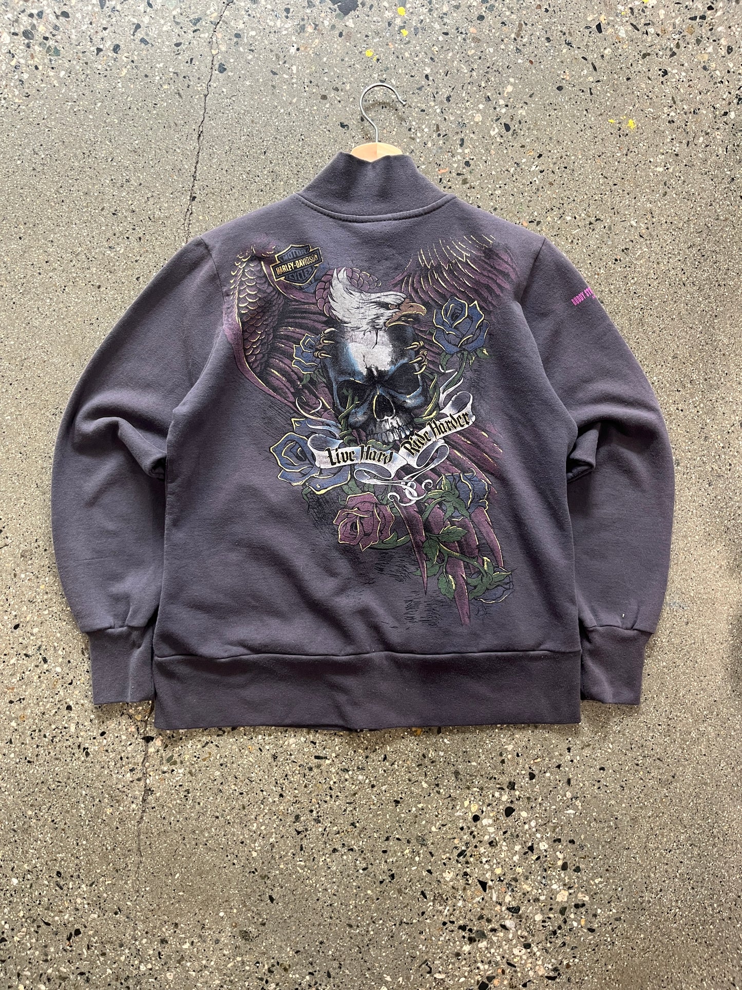 (Women’s L) Harley Davidson Zip Up ( Distressed )