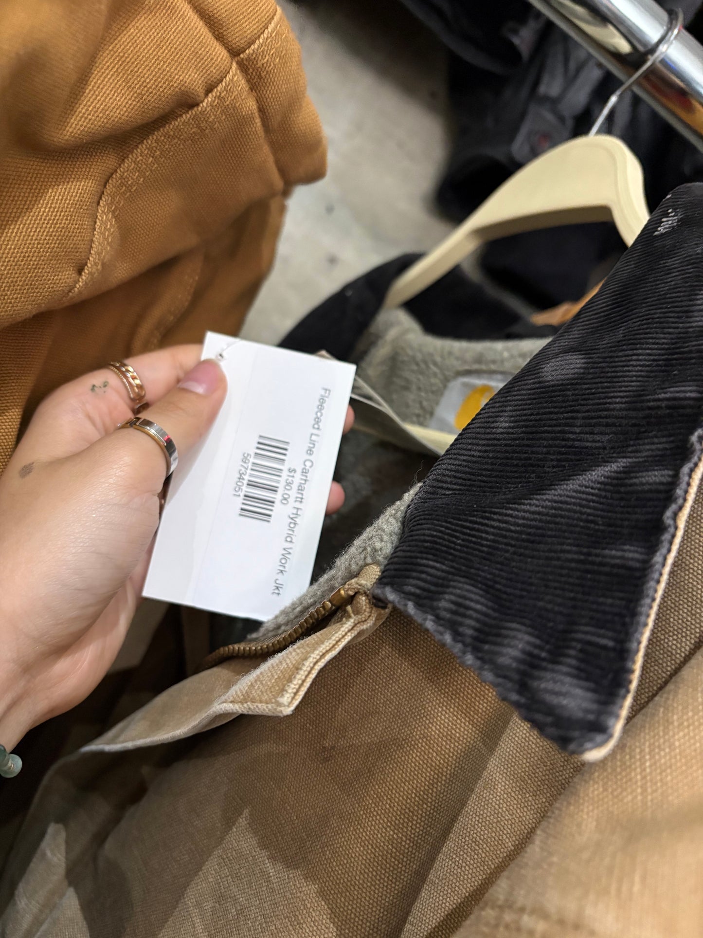 (L) Fleeced Line Carhartt Hybrid Work Jkt