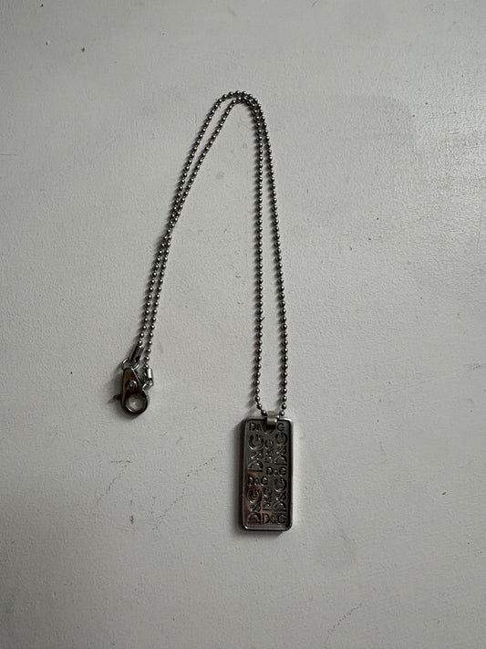 (11.5”) D&G Text Silver Pendant + Chainlink