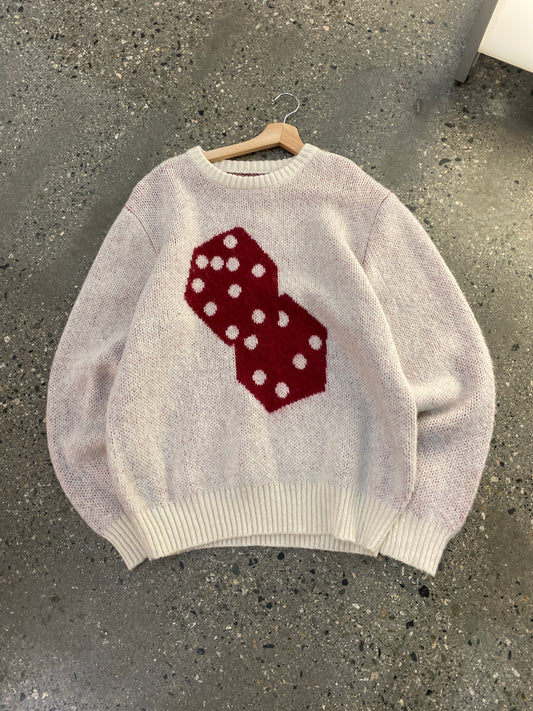 (L) Stussy Dice Sweater Red/White Mohair