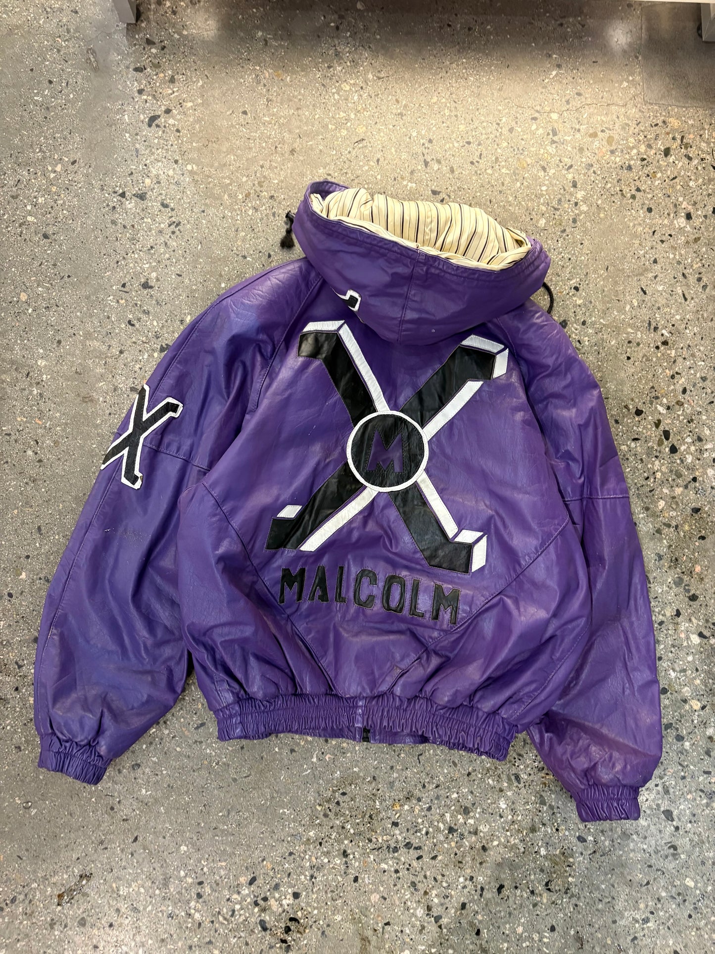 (XL) Malcolm X Full Leather Rare Bomber
