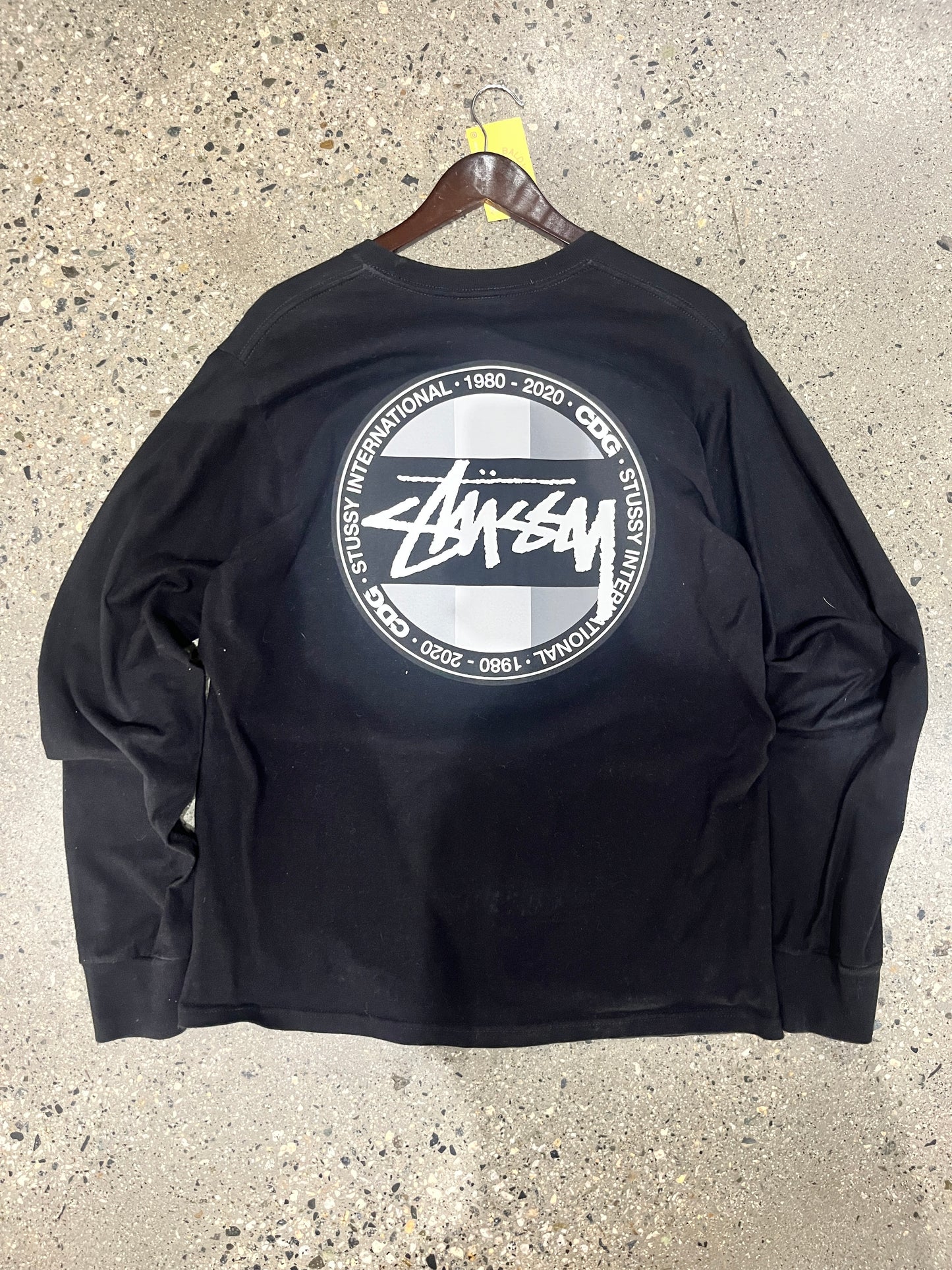 (M) Stussy x CDG Black LS Doublesided