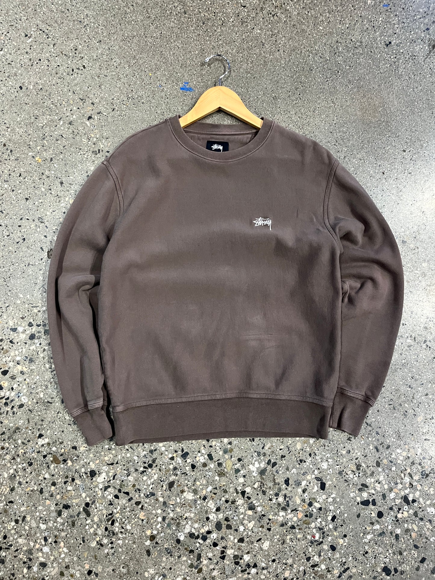 (S) Stussy Brown Script Crewneck
