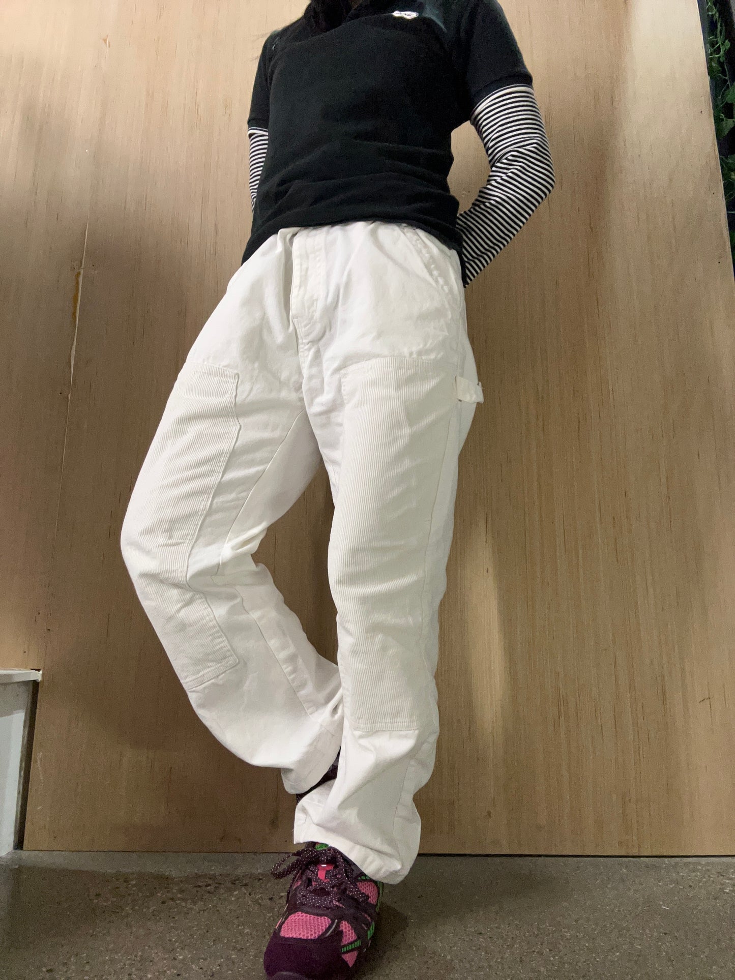 32” Stussy White Doubleknees with Cord