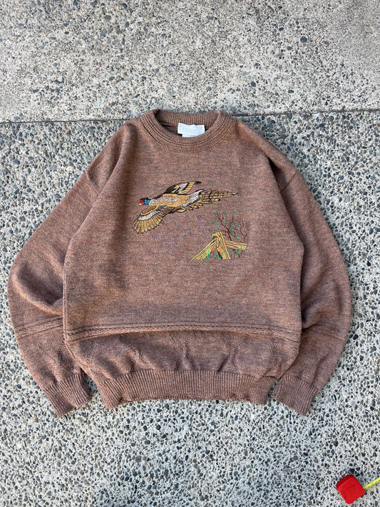 (M) Vintage Wool Textured Geese Knit