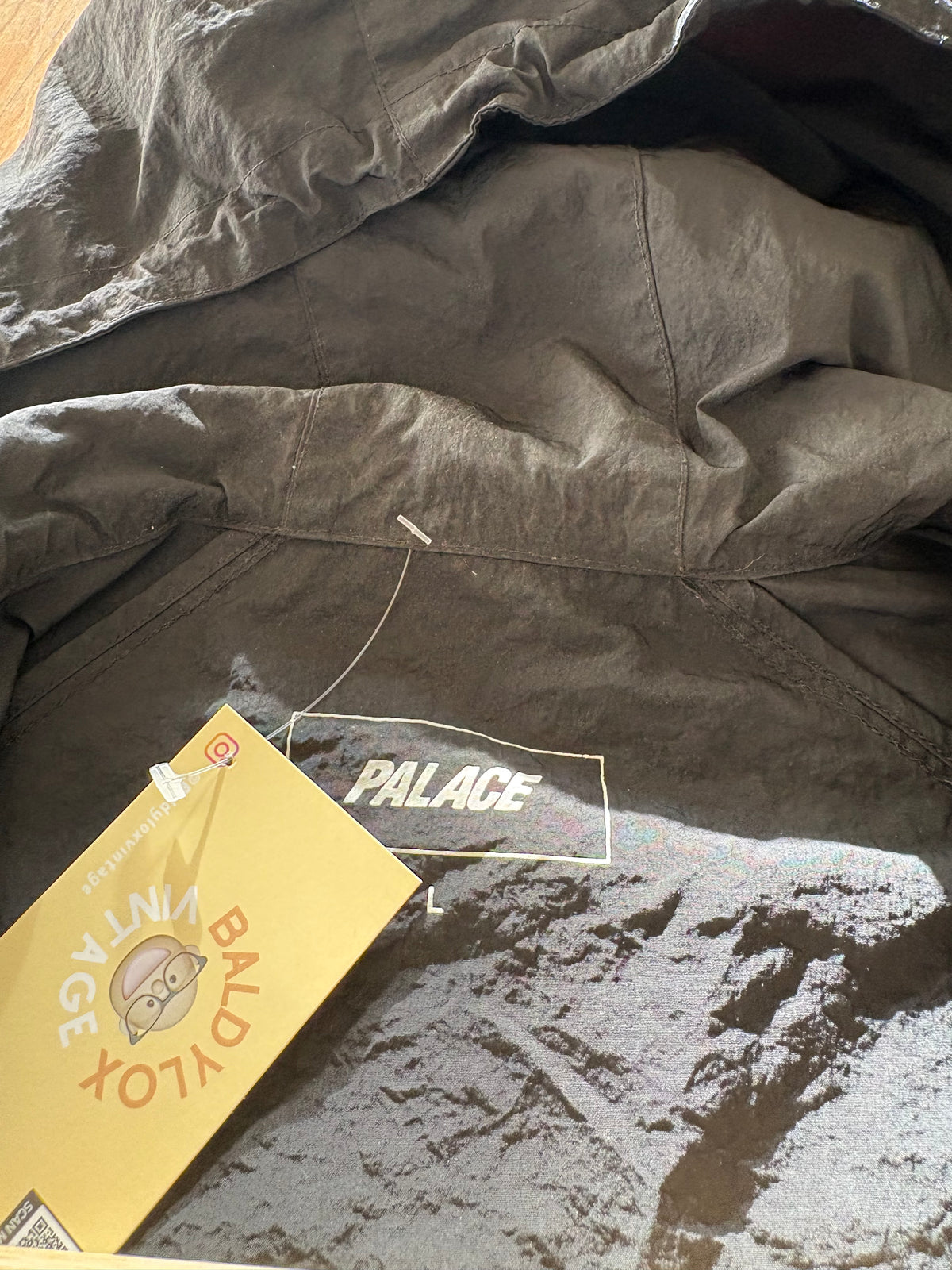 (L) Palace Black Windbreaker