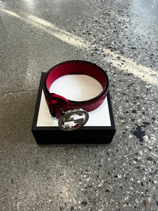 Gucci Red Leather Belt (BRAND NEW)