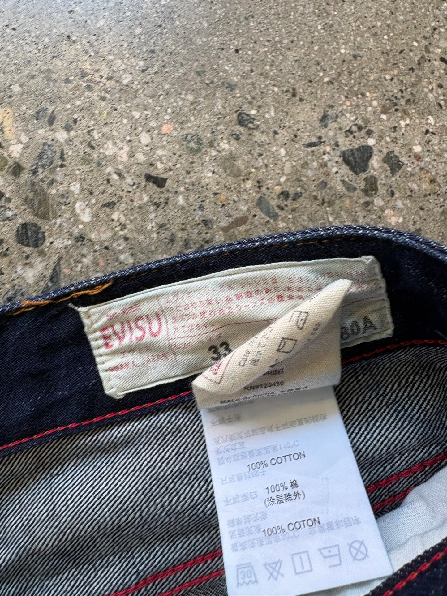 (33”W) Evisu Dark Indigo Jorts