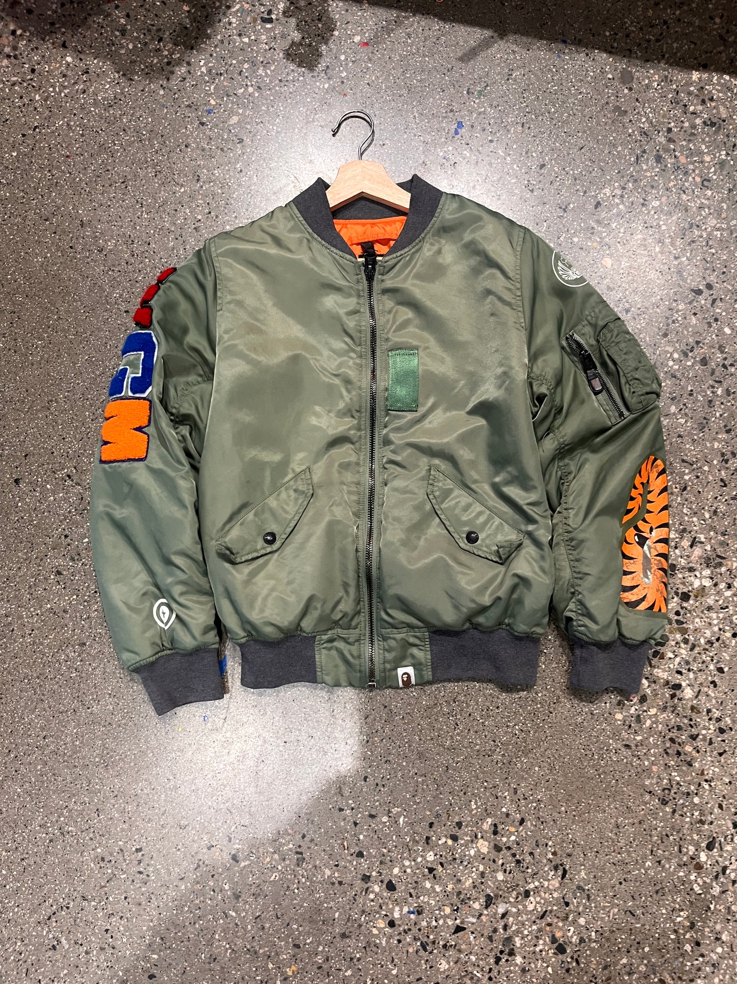 (S) Bape MA-1 Olive Bomber Jacket
