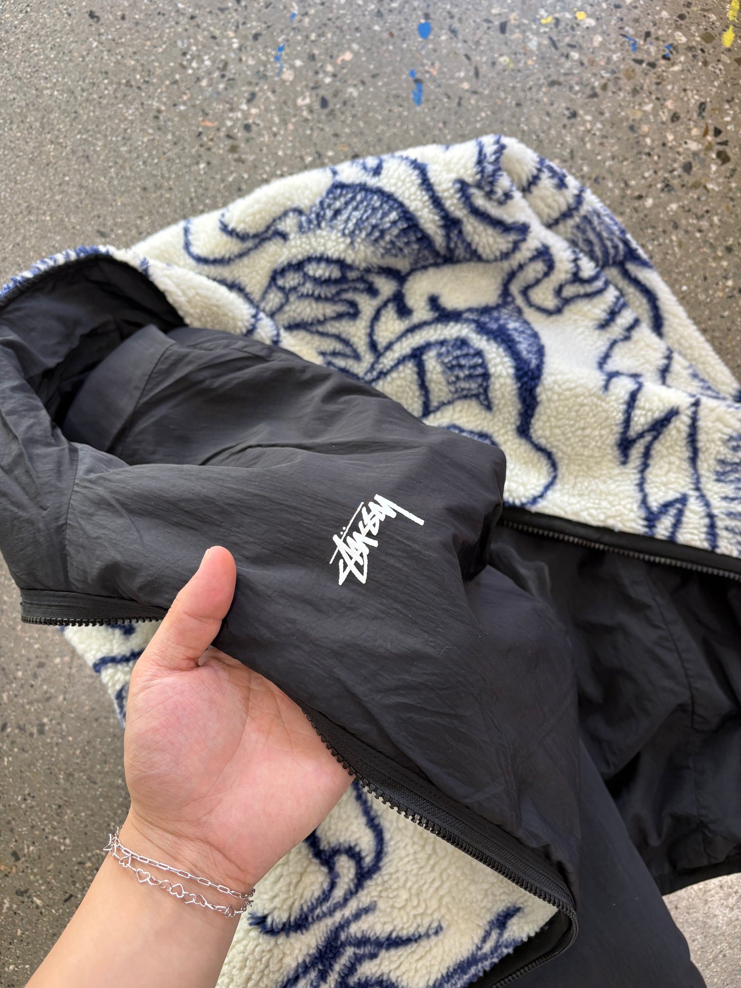 (L) Stussy Dragon Sherpa Fleece