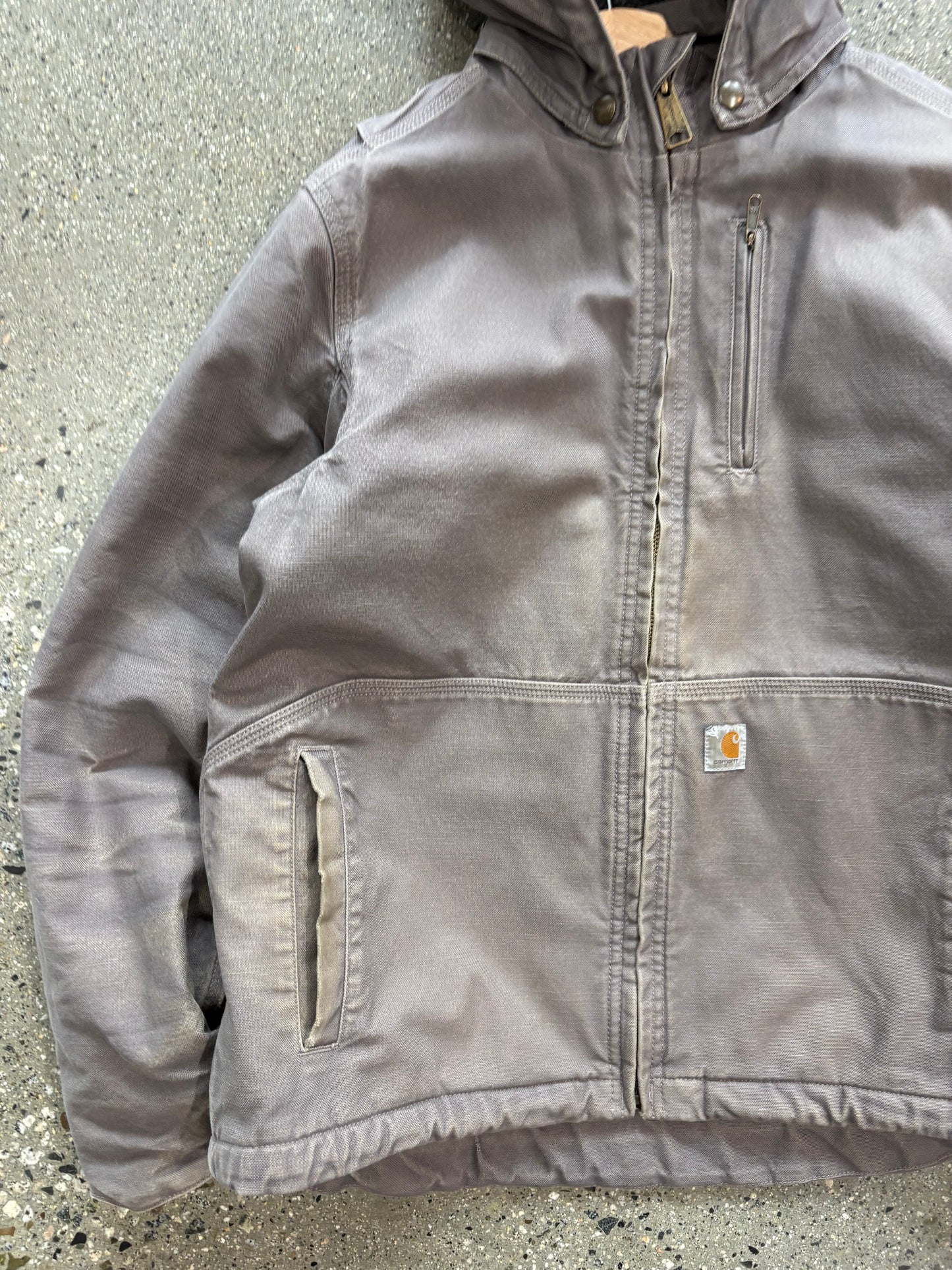 (L) Grey Utility Hooded Carhartt Jacket