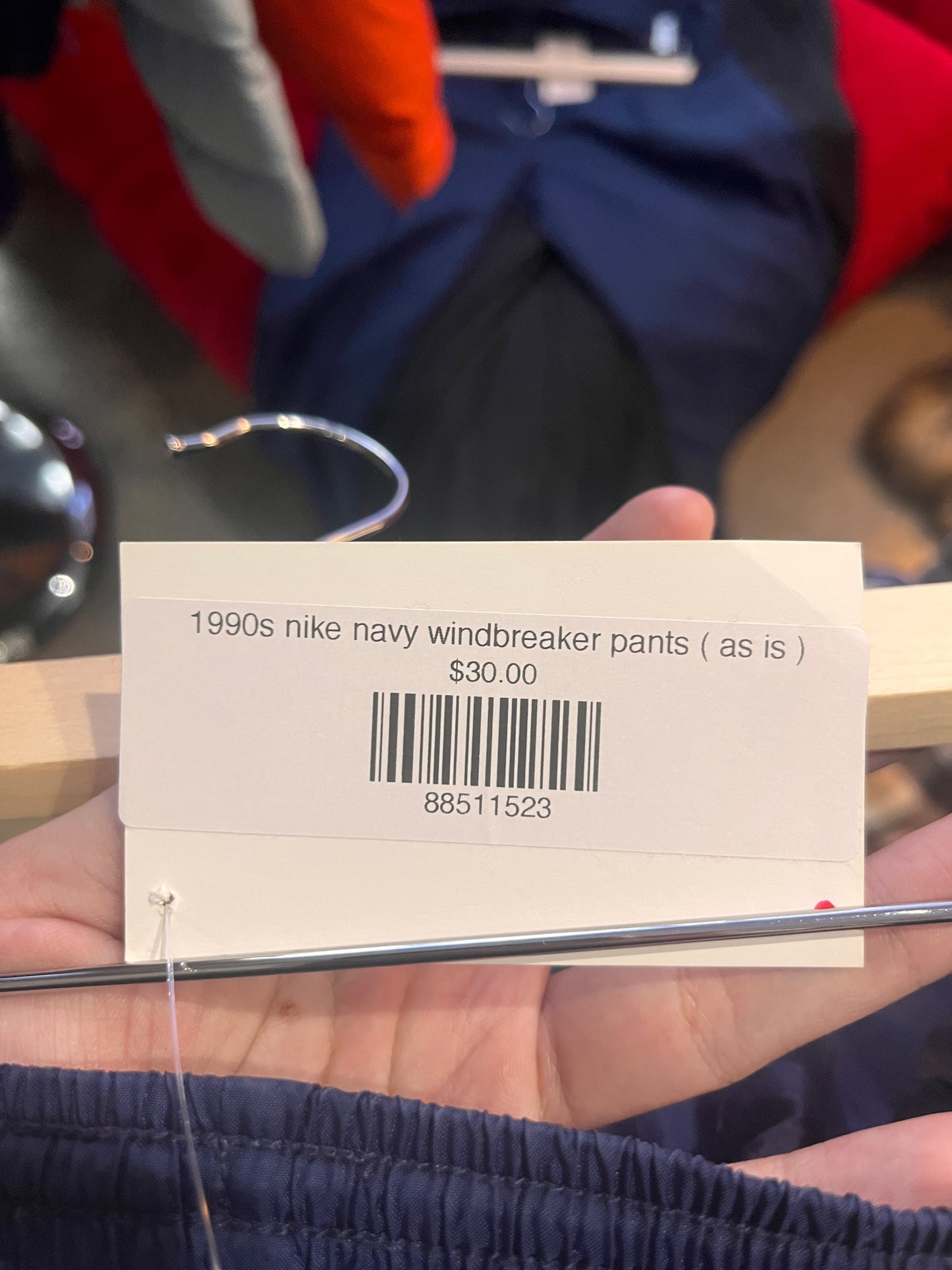 (XL) 1990s nike navy windbreaker pants ( as is )