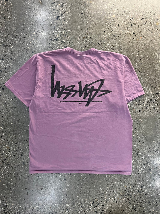 (XL) Stussy Reverse Script Purple Tee