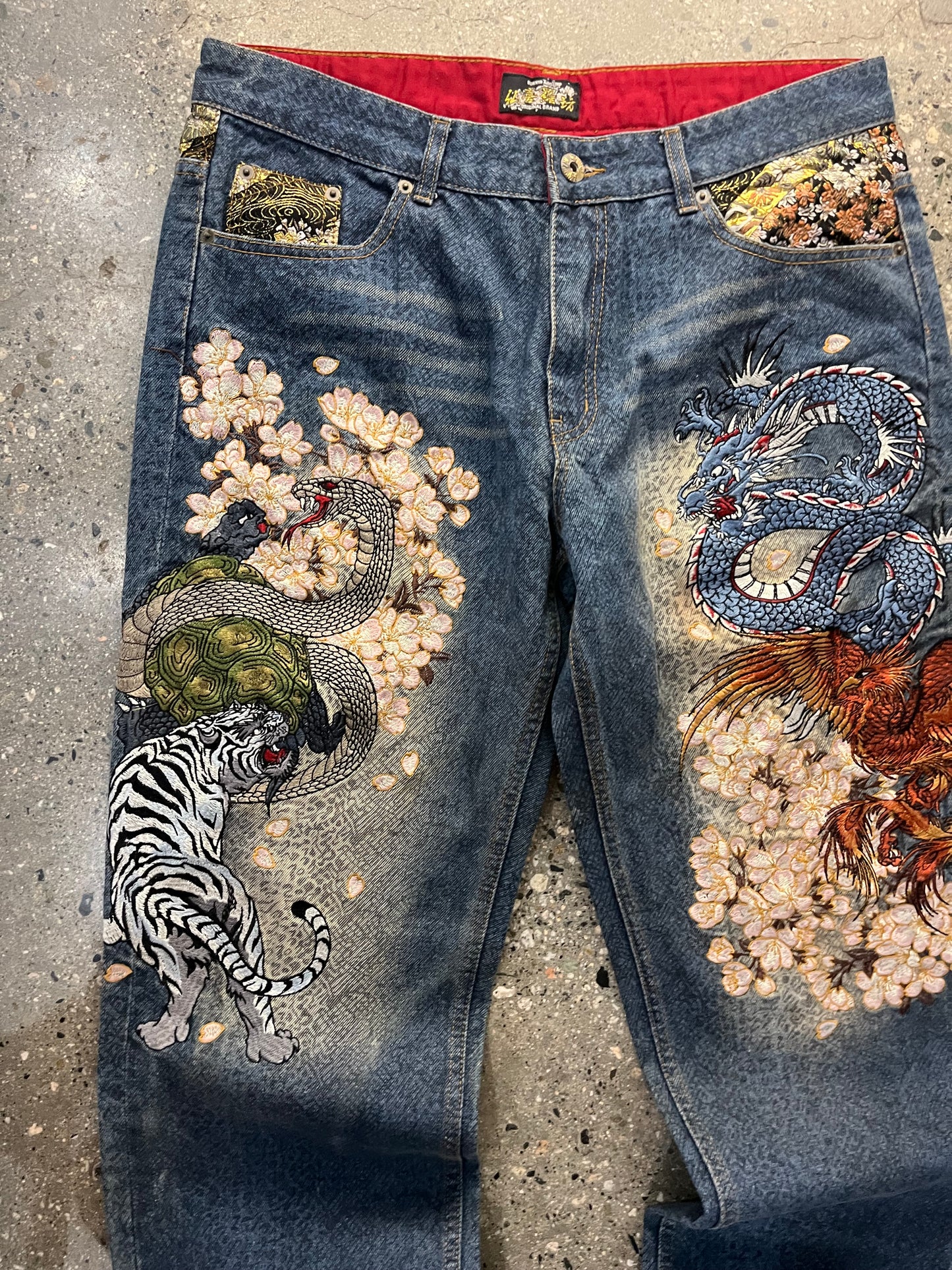 (W35”) Japanese Bukkirabou Embroidered Denim